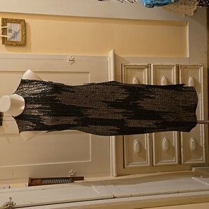 NWT Forever 21 black and silver stretch dress Sz M